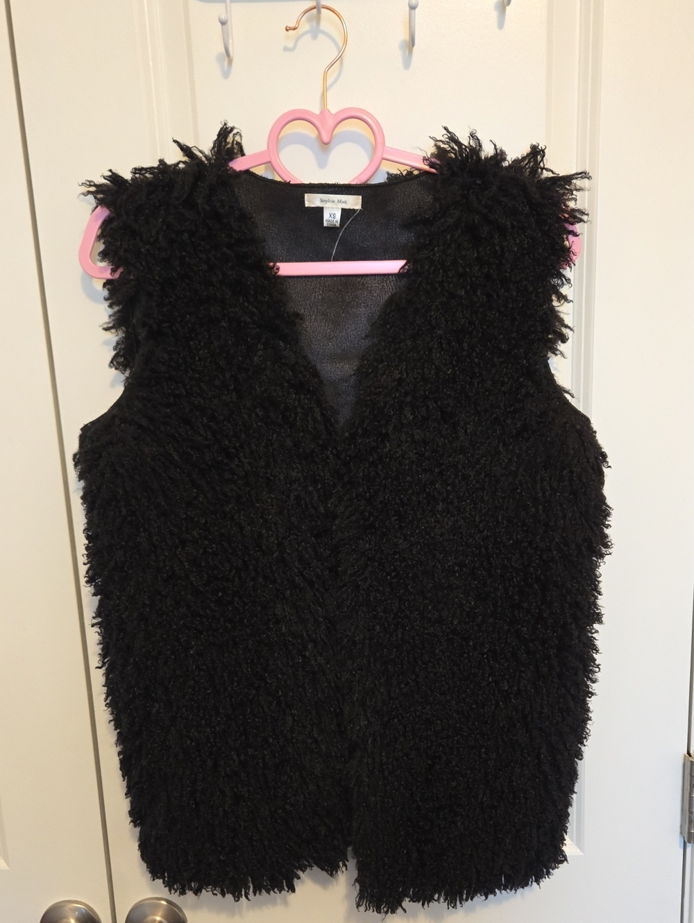 Sophie Max Faux Lamb Fur Black Vest